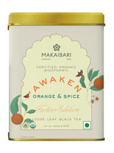 Makaibari Festive Edition Awaken - Orange & Spice Loose Leaf Black Tea - 100gm Tin Caddy, 3.5 Ounce | USDA Certified Premium Tea - Low Caffeine Black Tea | Anti-Oxidants, Immunity Booster